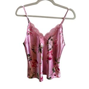 Vintage Y2K Inner Most Satin Lace Pink Floral Woman's Camisole Shorts Fairy Core